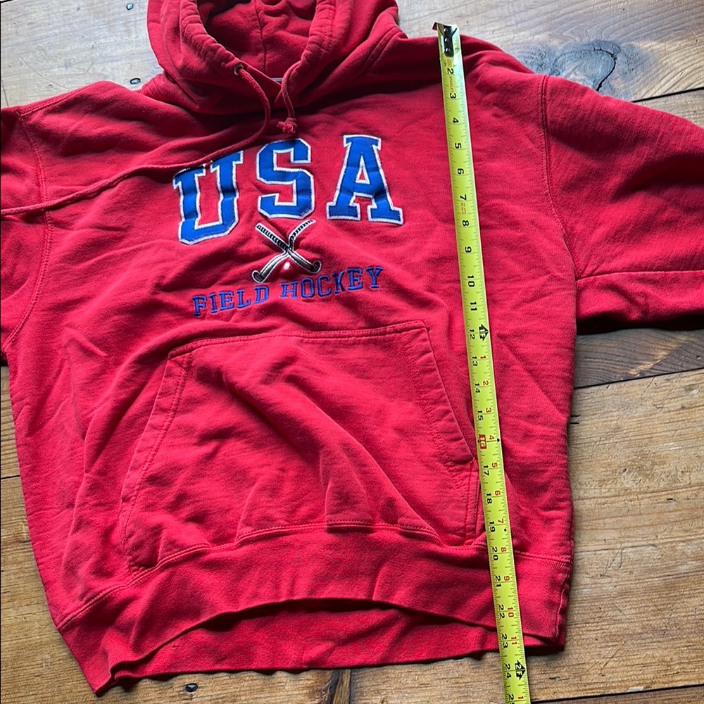 MV Sport Red and Blue Fleece Hoodie - Picture 4 of 4